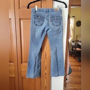 Levi's Girl's Flare Bootcut Jeans in Classic Light Blue 10